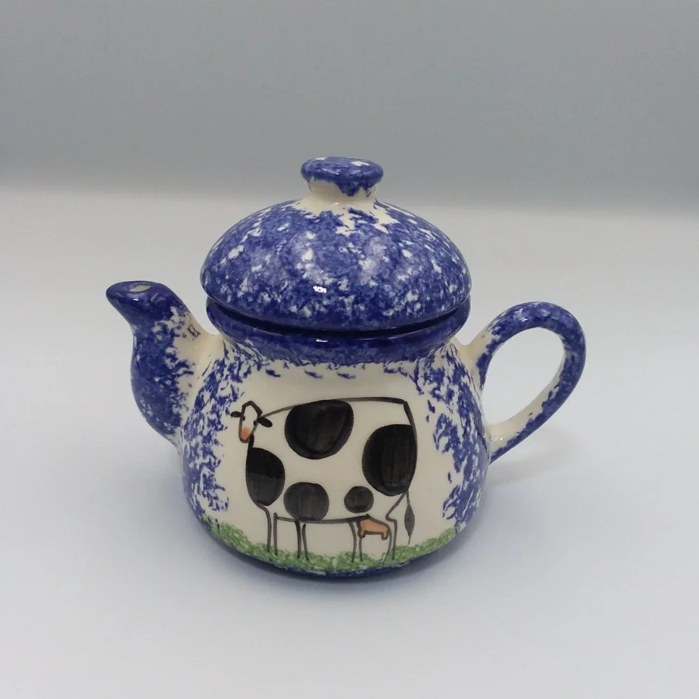 Molly Dallas Pottery Old English Spatterware Tea Set Creamer Cup Farmhouse Decor